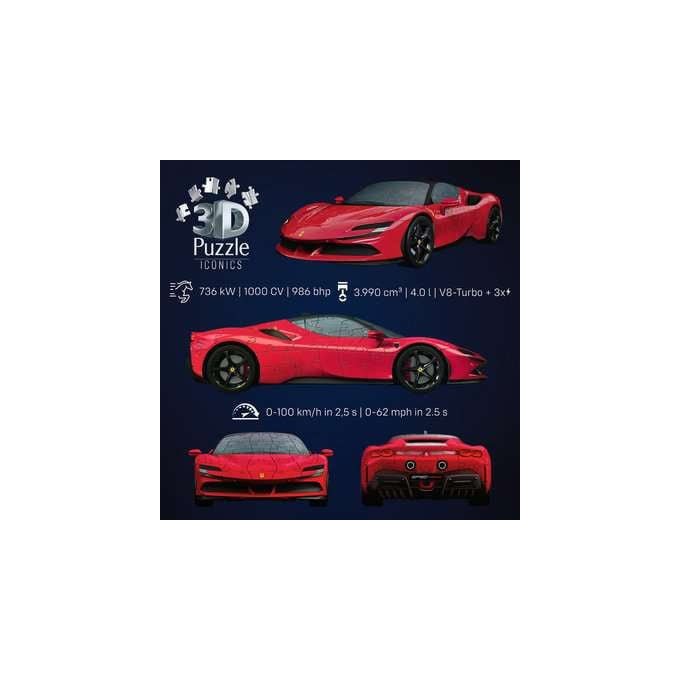 Ravensburger Puzzle 3D Ferrari SF90 Stradale 108 Pezzi Scala 1:18