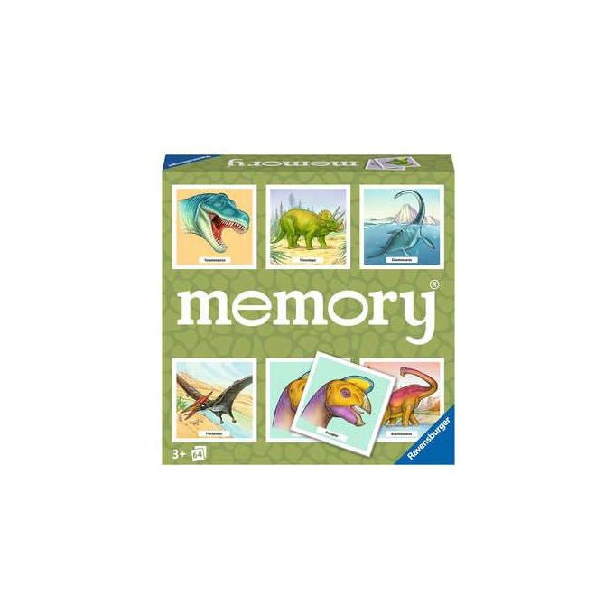 Ravensburger Gioco da Tavolo Memory Dinosauri 64 Carte 3+ Anni