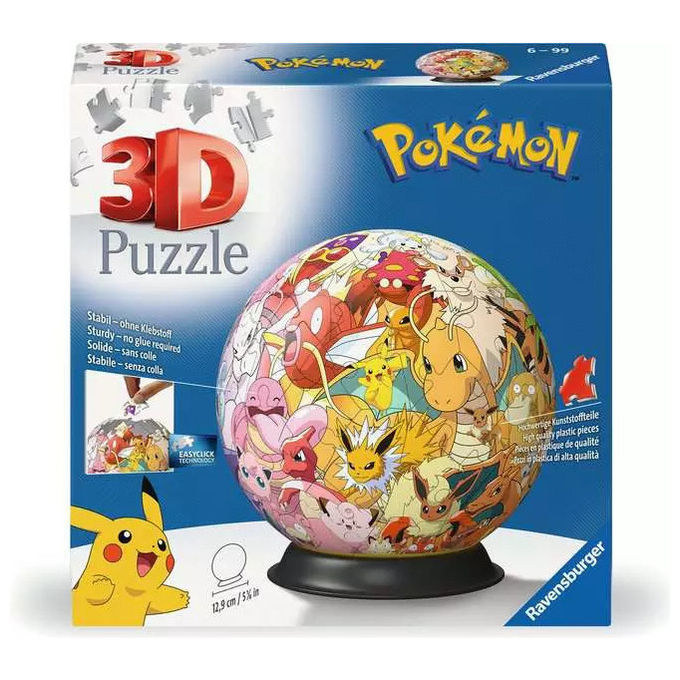 Ravensburger Puzzle 3D Pokémon Kanto Region Palla 73 Pezzi Cartoni