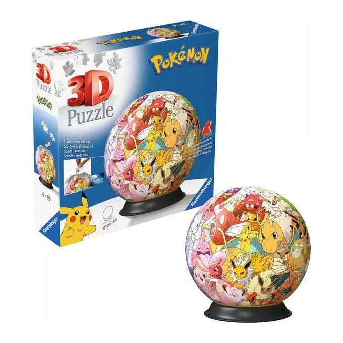 Ravensburger Puzzle 3D Pokémon Kanto Region Palla 73 Pezzi Cartoni