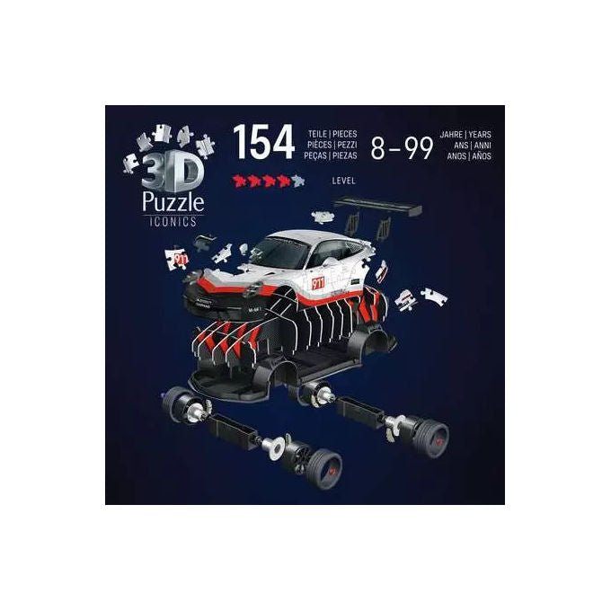 Ravensburger Puzzle 3D Iconics Porsche 911 GT3 Cup 108 Pezzi