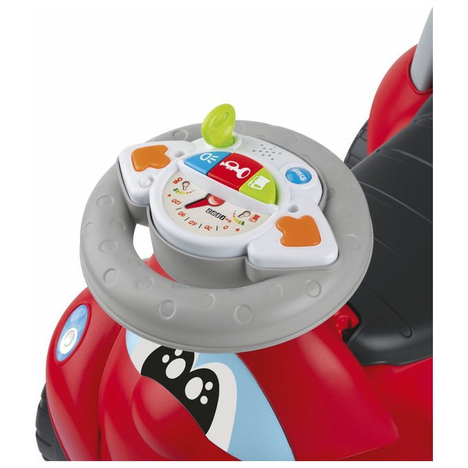 Chicco Classic Billy WalkandRide Primi Passi e Cavalcabile 2 in 1 Rosso Grigio e Nero