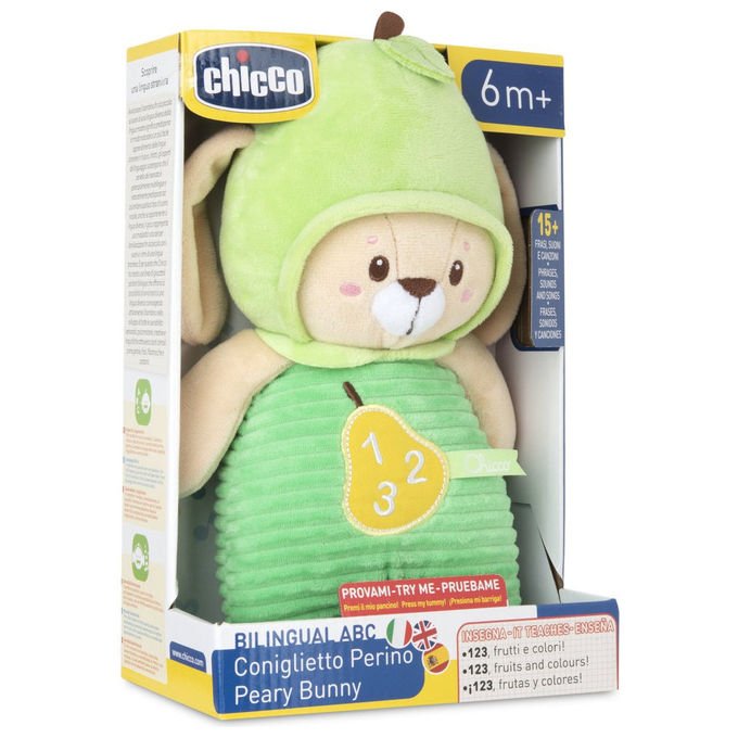 Chicco Coniglietto Perino Giocattolo educativo trilingue Beige Verde Giallo
