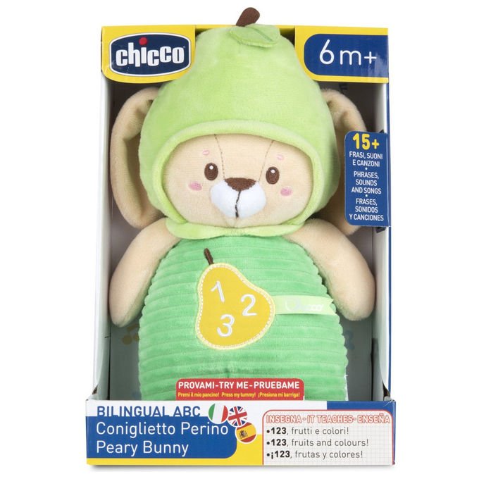 Chicco Coniglietto Perino Giocattolo educativo trilingue Beige Verde Giallo