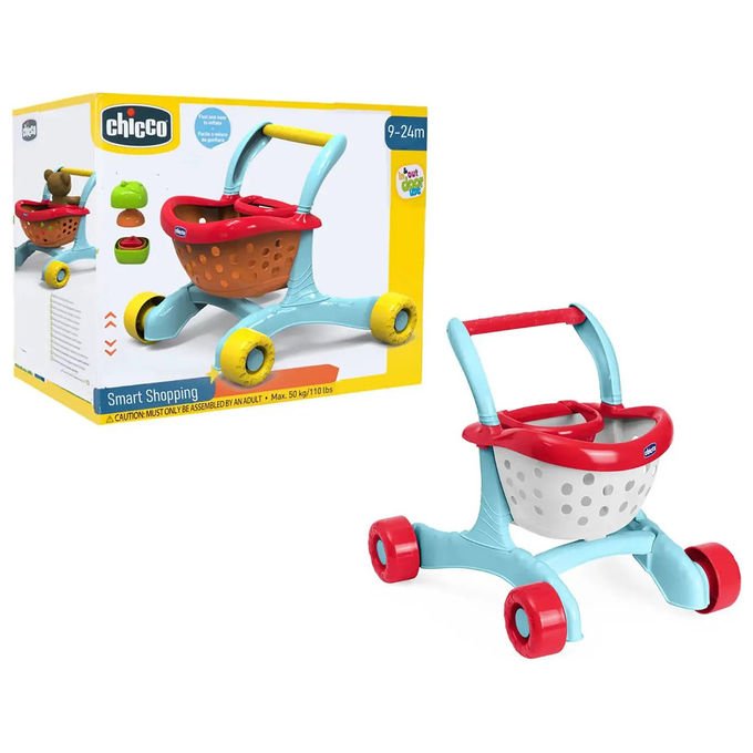 Chicco Carrello Primi Passi Smart Shopping 2in1 con Accessori e Forme Incastrabili