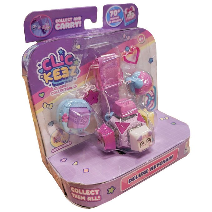 Goliath Clickeez Deluxe Keychain Figura Giocattolo Elastica Portachiavi Sensoriale 7 sorprese Multicolore
