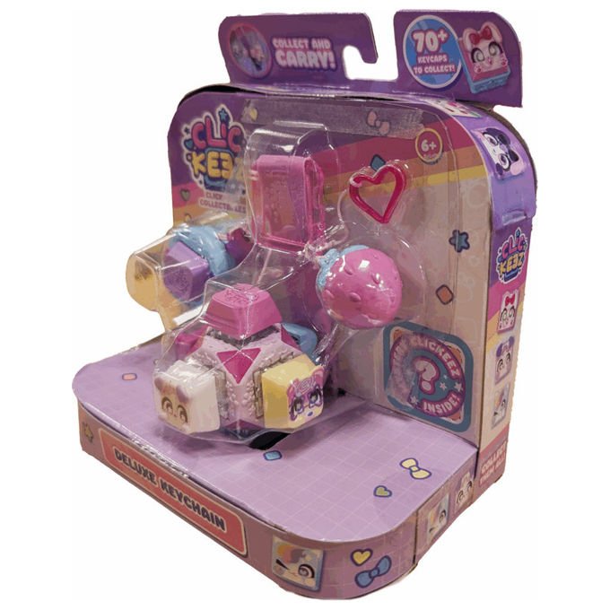 Goliath Clickeez Deluxe Keychain Figura Giocattolo Elastica Portachiavi Sensoriale 7 sorprese Multicolore