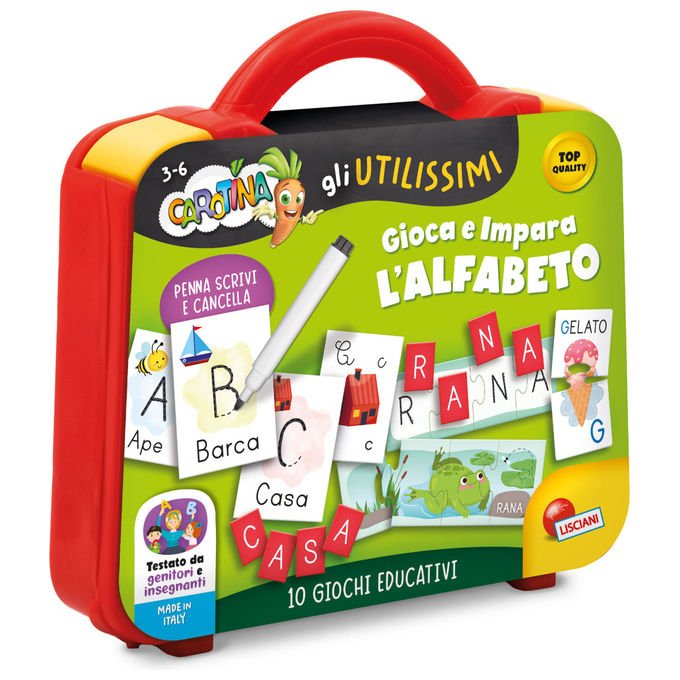 Lisciani Carotina Gli Utilissimi Valigetta Gioca e Impara Alfabeto Gioco Educativo 3-6 Anni