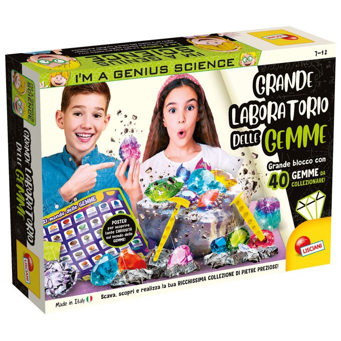 Lisciani I'm A Genius Grande Laboratorio Delle Gemme Kit Scientifico con 40 Gemme