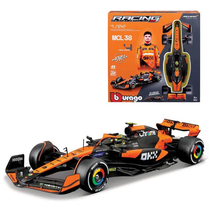 Bburago KIT_ di Montaggio McLaren MCL38 2024 Scala 1:24 Con Casco Lando Norris