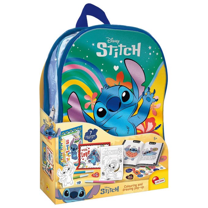 Lisciani Zainetto Colouring and Drawing Pop-Up Stitch Kit Creativo con Pennarelli e Stickers
