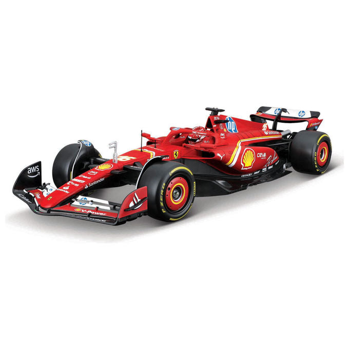 Bburago 18-26856 Kit di Montaggio Ferrari SF-24 16 Charles Leclerc F1 2024 Scala 1:24 45 Pezzi con Casco