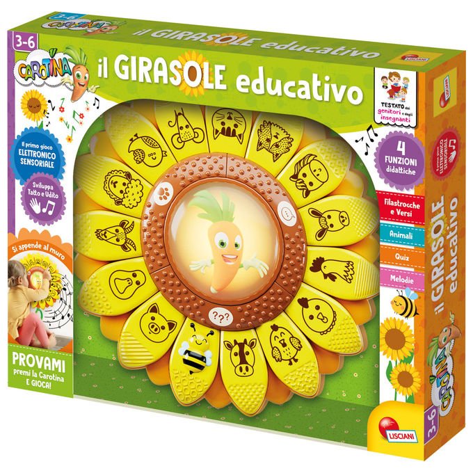 Lisciani Carotina Il Girasole Educativo Giocattolo Musicale Sensoriale con Tasti Tattili