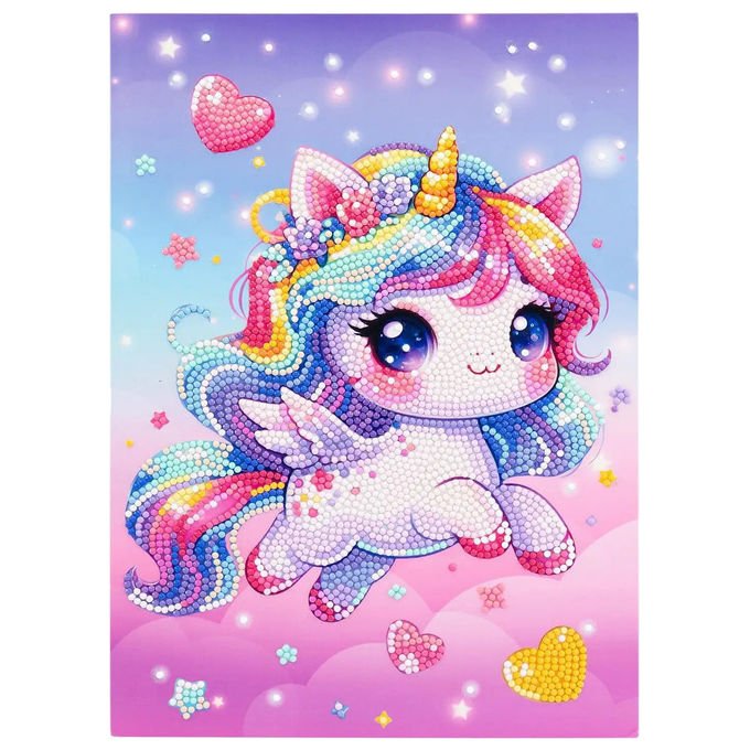 Diamantiny Kit Crystal Art Unicorno Kawaii Mosaico da Decorare 6+ Anni