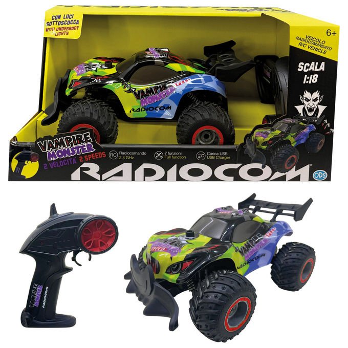Radiofly Auto Radiocomandata Vampire Monster Scala 1:18 Multicolore