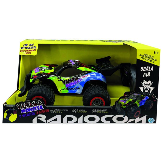 Radiofly Auto Radiocomandata Vampire Monster Scala 1:18 Multicolore