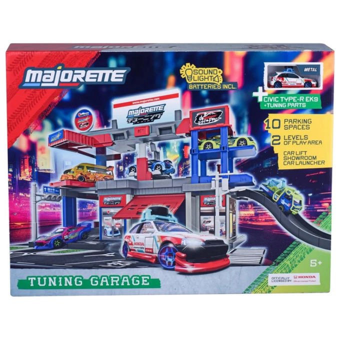 Majorette JDM Legends Tuning Garage con Auto Playset Officina Effetti Sonori e Luci