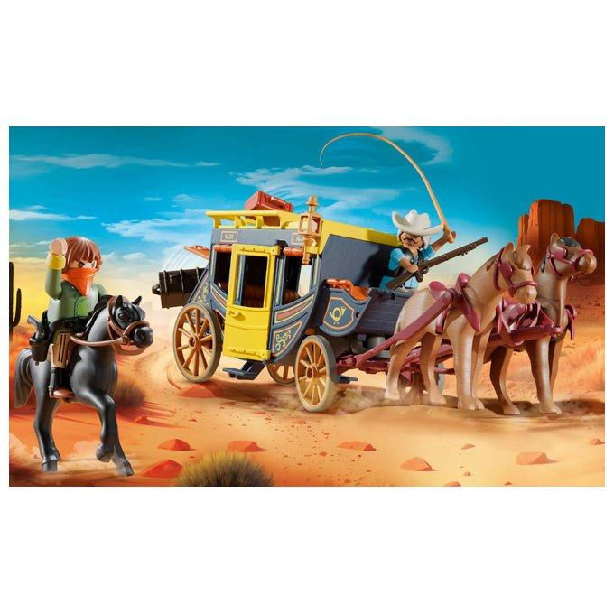 Playmobil Western Diligenza e Bandito del Far West Set da Gioco 71862