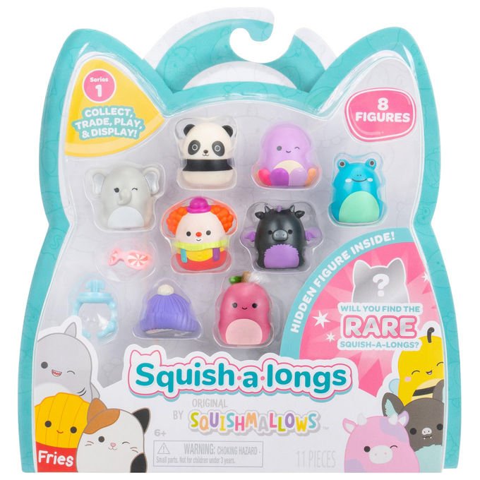 Squishmallows Squish A Longs Pack 8 Personaggi e 2 Accessori