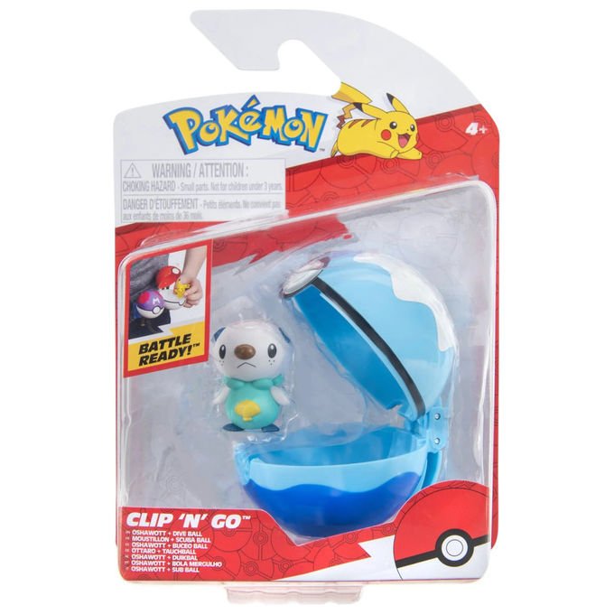 Rei Toys Pokémon Clip N Go Oshawott con Dive Ball Action Figure