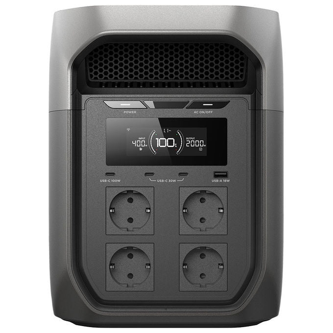 EcoFlow Delta 3 Max Stazione di Alimentazione Portatile 2048Wh 2400W Litio Ferro Fosfato
