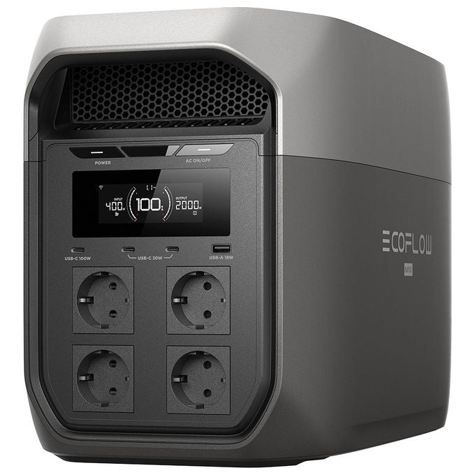 EcoFlow Delta 3 Max Stazione di Alimentazione Portatile 2048Wh 2400W Litio Ferro Fosfato