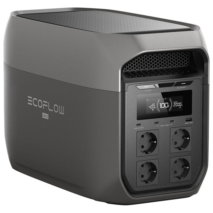 EcoFlow Delta 3 Max Stazione di Alimentazione Portatile 2048Wh 2400W Litio Ferro Fosfato