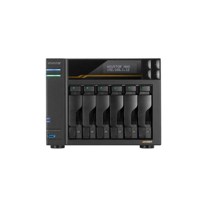 Asustor Lockerstor 6 Gen3 AS6806T Nas Desktop AMD Ryzen V3C14 16 GB DDR5 Nero