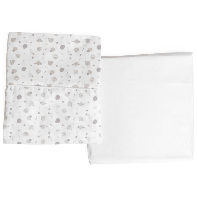 Chicco Set Lenzuola in Cotone Next2Me Forever Confetti Bianco e Tortora