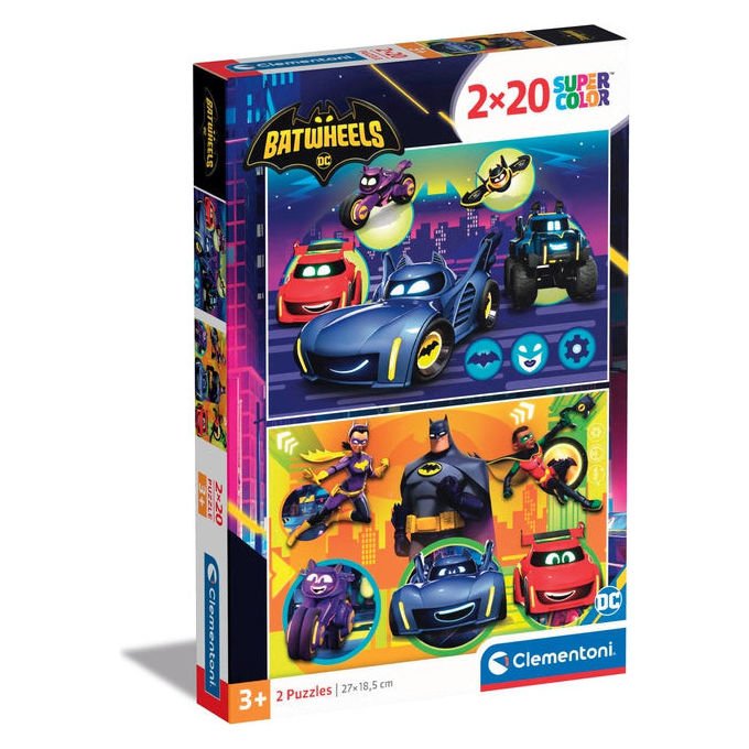 Clementoni Supercolor Batwheels Puzzle 2x20 Pezzi Fumetti