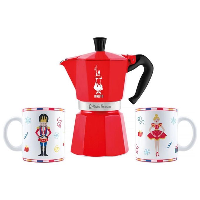 Bialetti Moka Express Nutcracker Rossa Caffettiera 3 Tazze Alluminio