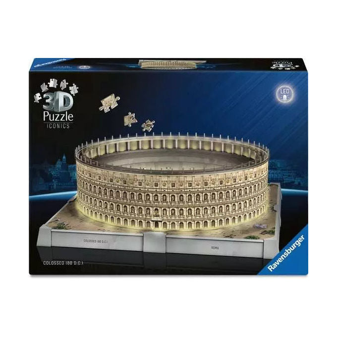 Ravensburger Puzzle 3D Iconics Colosseo Roma con Luce 216 Pezzi