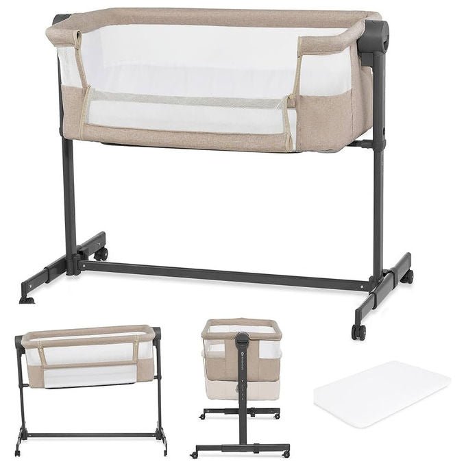 Kinderkraft Culla Co-Sleeping Neste Up 2 Beige Regolabile con Materasso
