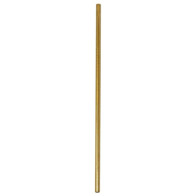 Ilsa Set 6 Cannucce Dritte con Scovolino Acciaio Inox 18-10 Rivestimento Oro 21.5 cm