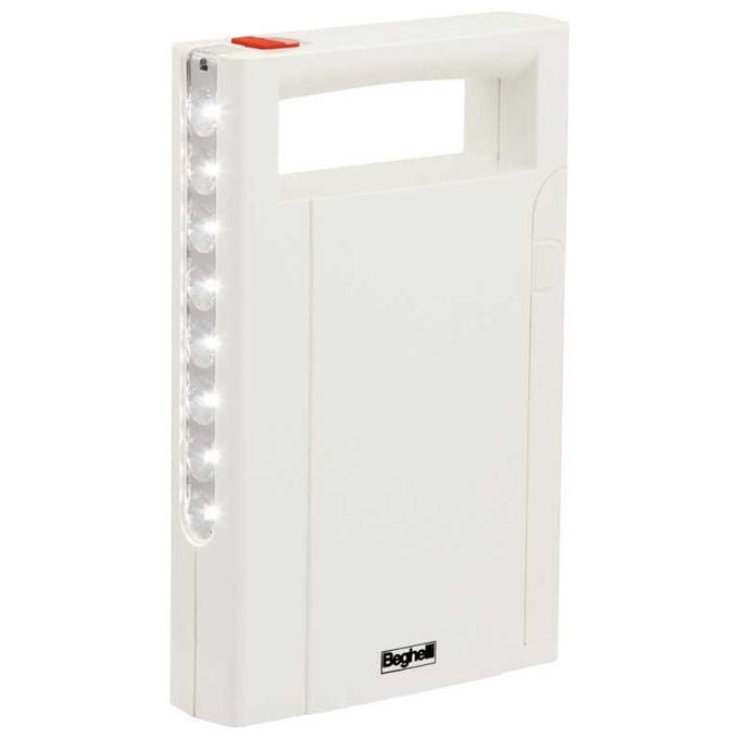 Beghelli Lampada Emergenza Portatile LED Bianca Plastica Antiurto 3310N