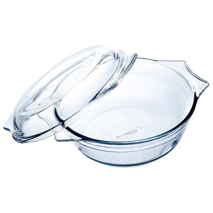 O Cuisine Casseruola Rotonda in Vetro Borosilicato con Coperchio 2.3L e 0.7L