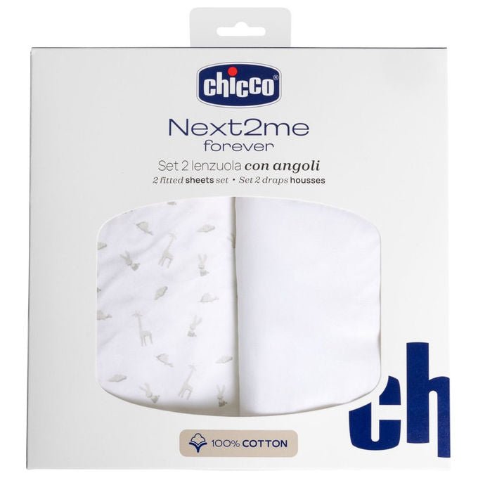 Chicco Set Lenzuola Next2Me Forever Cloud 100% Cotone 50 x 110 cm