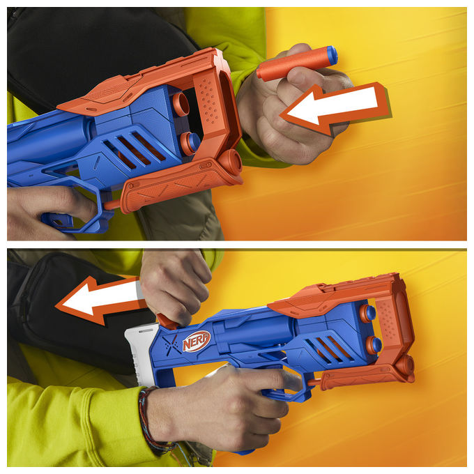 Nerf, Blaster Giocattolo N-Series Triple Action, Multicolore, con 12 Dardi