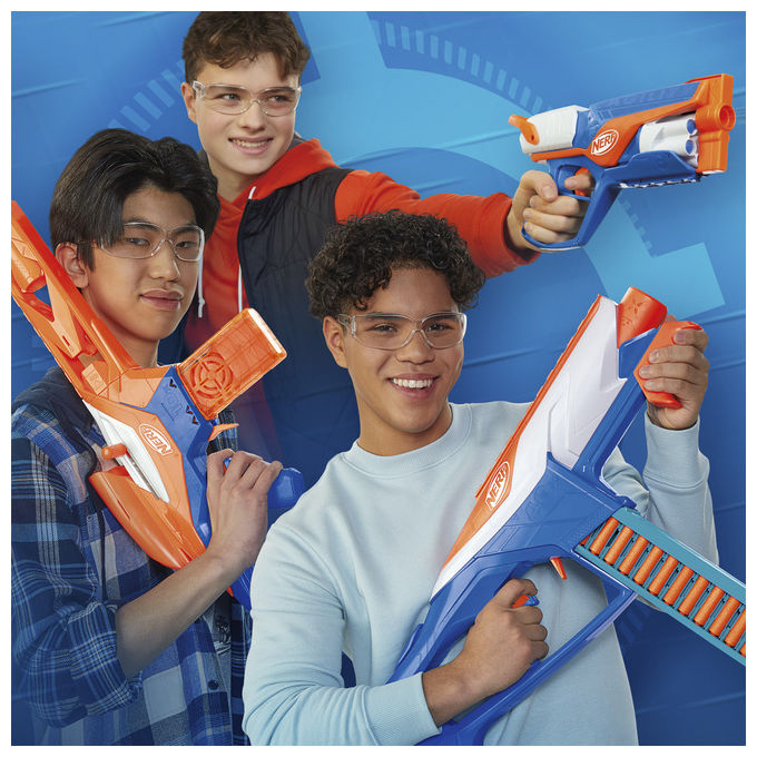 Nerf, Blaster Giocattolo N-Series Triple Action, Multicolore, con 12 Dardi