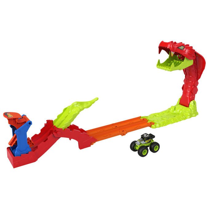 Hot Wheels Playset Monster Trucks Snake Slam Takedown con Veicolo Bone Shaker