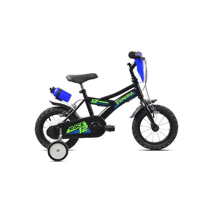 Esperia Bicicletta Bimbo con Rotelle Grigio e Nero Lucido Modello 259600