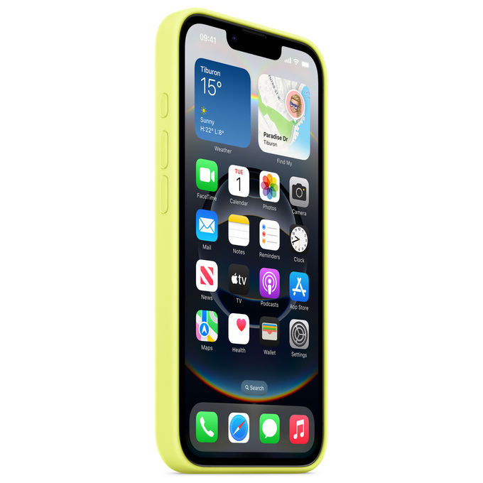 Apple Custodia in Silicone Giallo Neon per iPhone 16e
