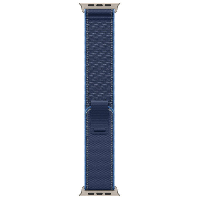 Apple Cinturino Trail Loop 49mm M-L Blu-Blu Acceso Titanio Naturale