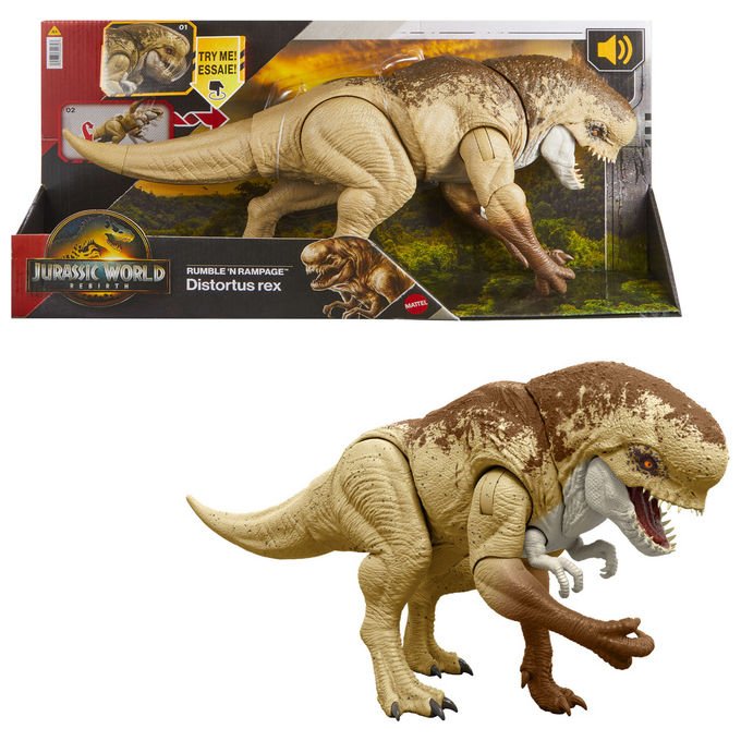 Mattel Jurassic World Distortus Rex Action Figure Multicolore Giocattolo con Artigli