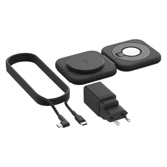 Belkin BoostCharge Pro Caricabatterie Wireless Magnetico 2 - in - 1 Qi2 Nero - Yeppon
