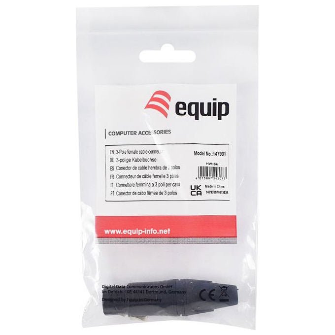 Equip Cavo di Collegamento XLR a 3 Poli Nero
