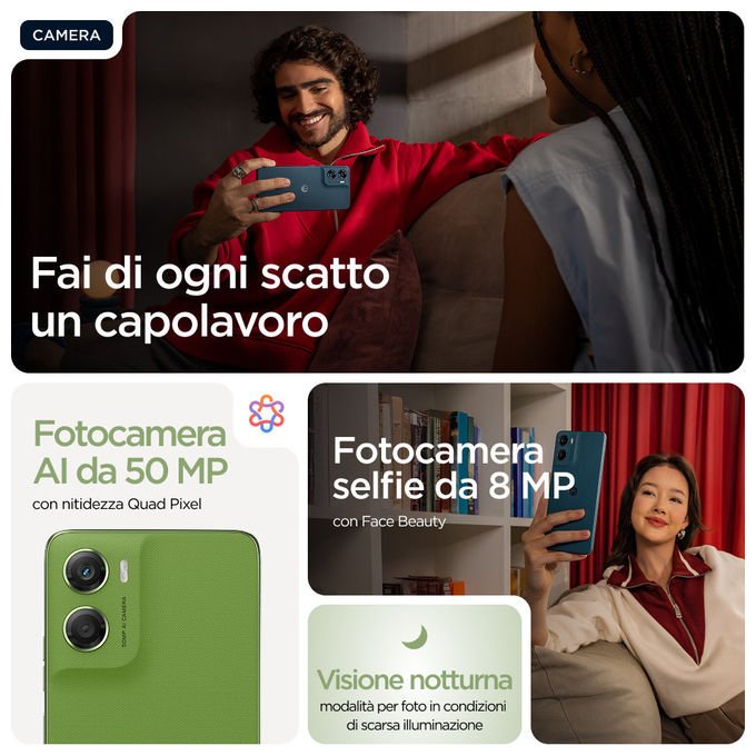 Motorola Moto G06 Smartphone 6.88'' Doppia SIM 4GB RAM 256GB Verde