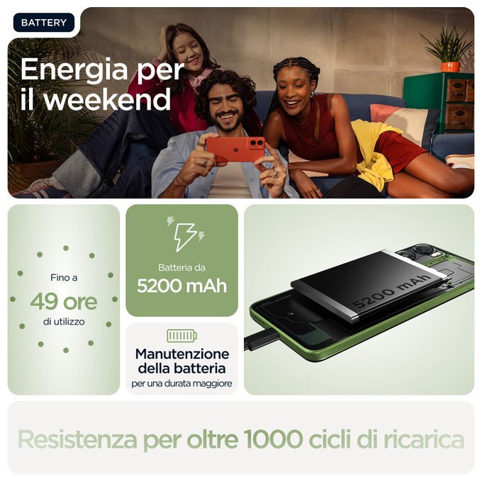 Motorola Moto G06 Smartphone 6.88'' Doppia SIM 4GB RAM 256GB Verde