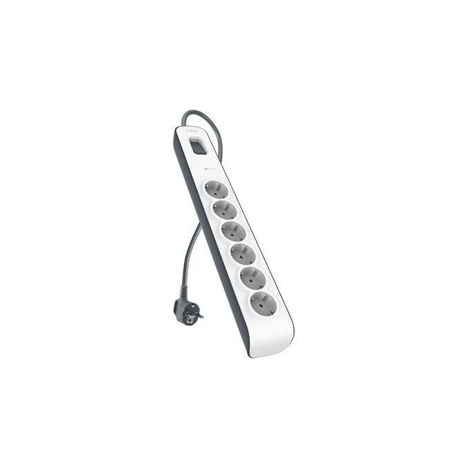 Belkin Ciabatta Multipresa 6 Prese Cavo 2 Metri Protezione Sovraccarico Grigio e Bianco - Yeppon