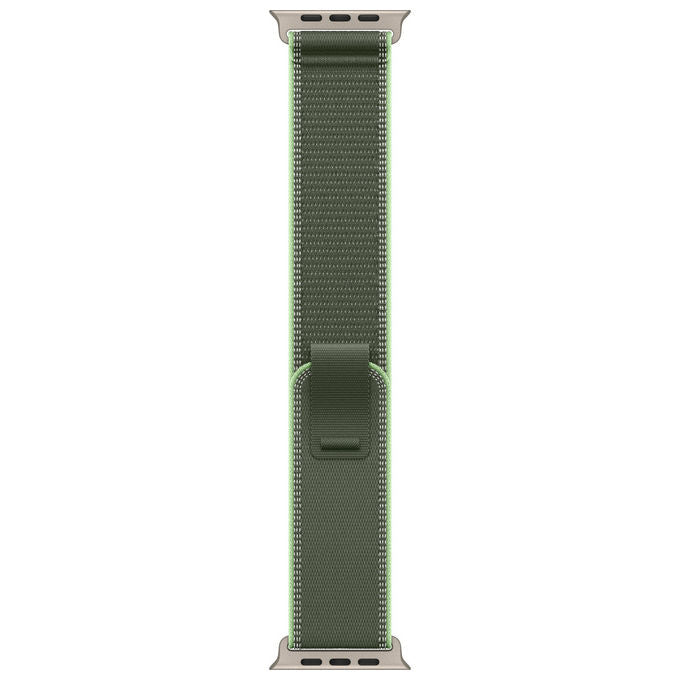 Apple Cinturino Trail Loop Verde Neon 49 mm M-L Titanio Naturale